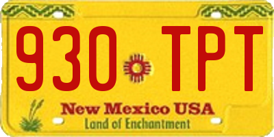 NM license plate 930TPT