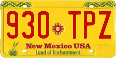 NM license plate 930TPZ