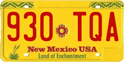 NM license plate 930TQA