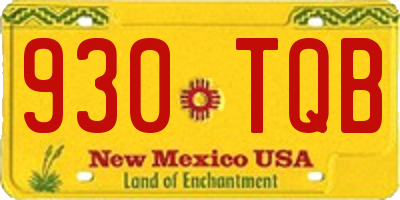 NM license plate 930TQB