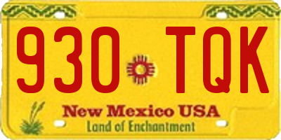 NM license plate 930TQK