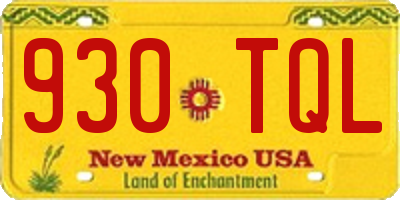 NM license plate 930TQL