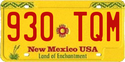 NM license plate 930TQM