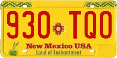 NM license plate 930TQO