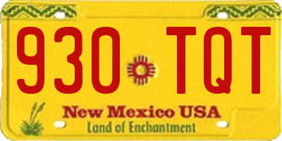 NM license plate 930TQT
