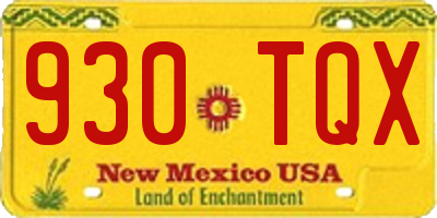 NM license plate 930TQX