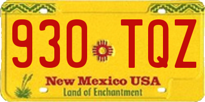 NM license plate 930TQZ