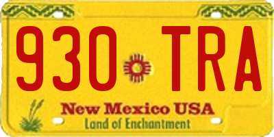 NM license plate 930TRA