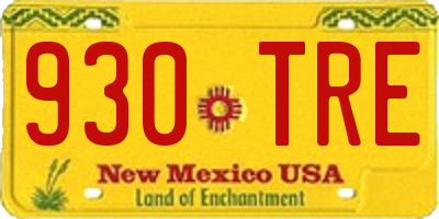 NM license plate 930TRE
