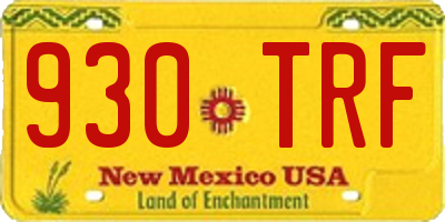 NM license plate 930TRF