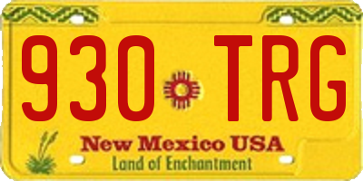 NM license plate 930TRG