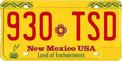 NM license plate 930TSD