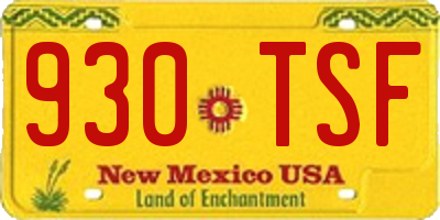NM license plate 930TSF