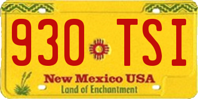 NM license plate 930TSI