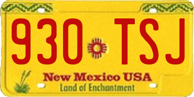 NM license plate 930TSJ