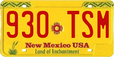 NM license plate 930TSM