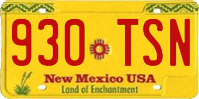 NM license plate 930TSN