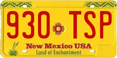NM license plate 930TSP