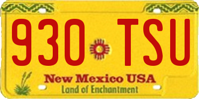 NM license plate 930TSU