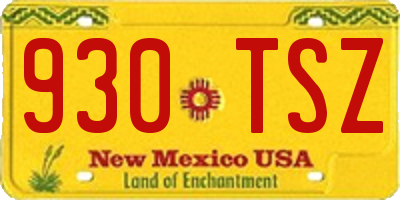 NM license plate 930TSZ
