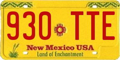NM license plate 930TTE