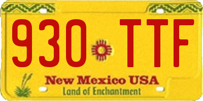 NM license plate 930TTF