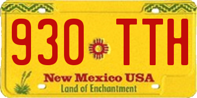 NM license plate 930TTH