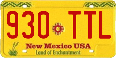 NM license plate 930TTL