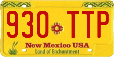NM license plate 930TTP