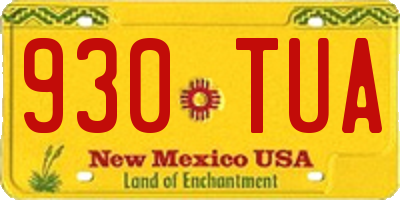 NM license plate 930TUA