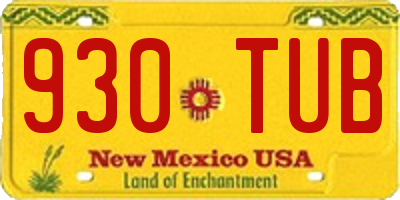 NM license plate 930TUB
