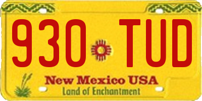 NM license plate 930TUD