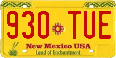 NM license plate 930TUE