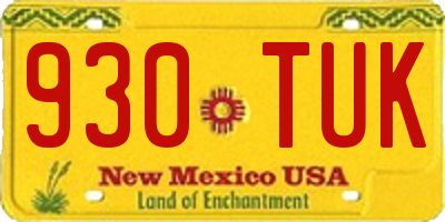 NM license plate 930TUK