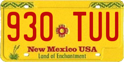 NM license plate 930TUU