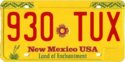 NM license plate 930TUX