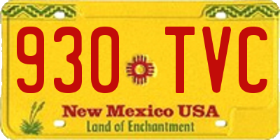 NM license plate 930TVC