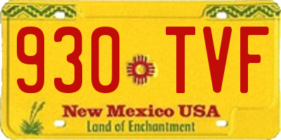 NM license plate 930TVF