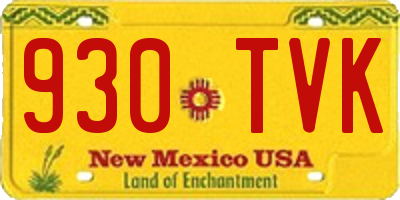 NM license plate 930TVK
