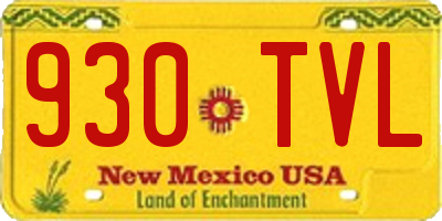 NM license plate 930TVL