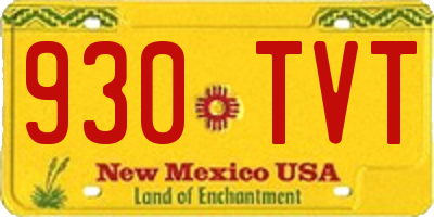 NM license plate 930TVT