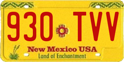 NM license plate 930TVV