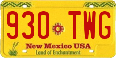 NM license plate 930TWG
