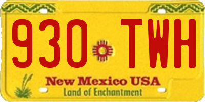NM license plate 930TWH