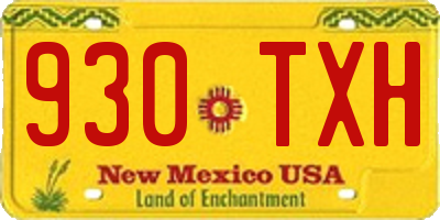 NM license plate 930TXH