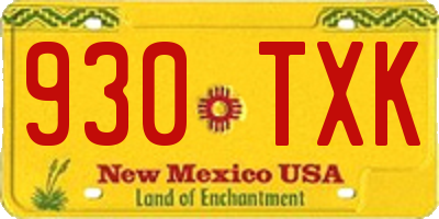 NM license plate 930TXK