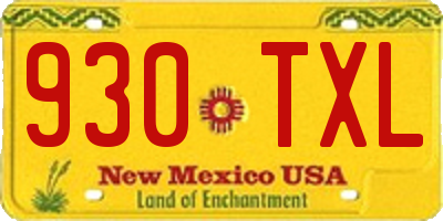 NM license plate 930TXL