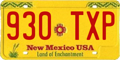 NM license plate 930TXP