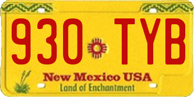 NM license plate 930TYB