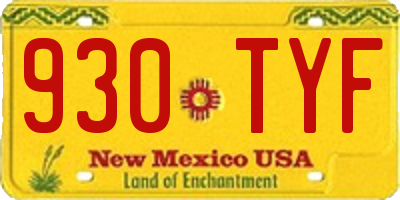 NM license plate 930TYF